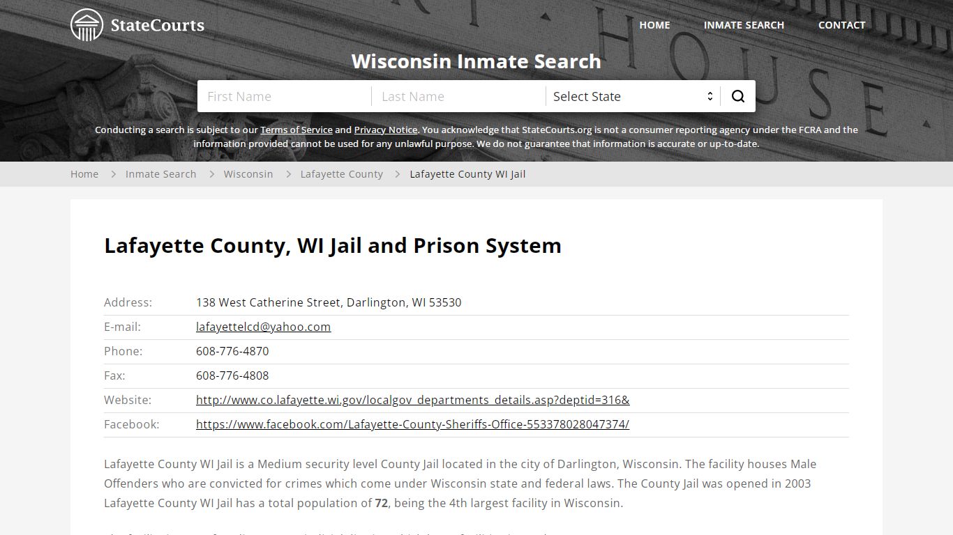 Lafayette County WI Jail Inmate Records Search, Wisconsin ...