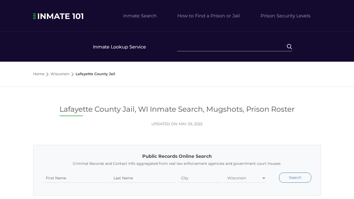 Lafayette County Jail, WI Inmate Search, Mugshots, Prison ...